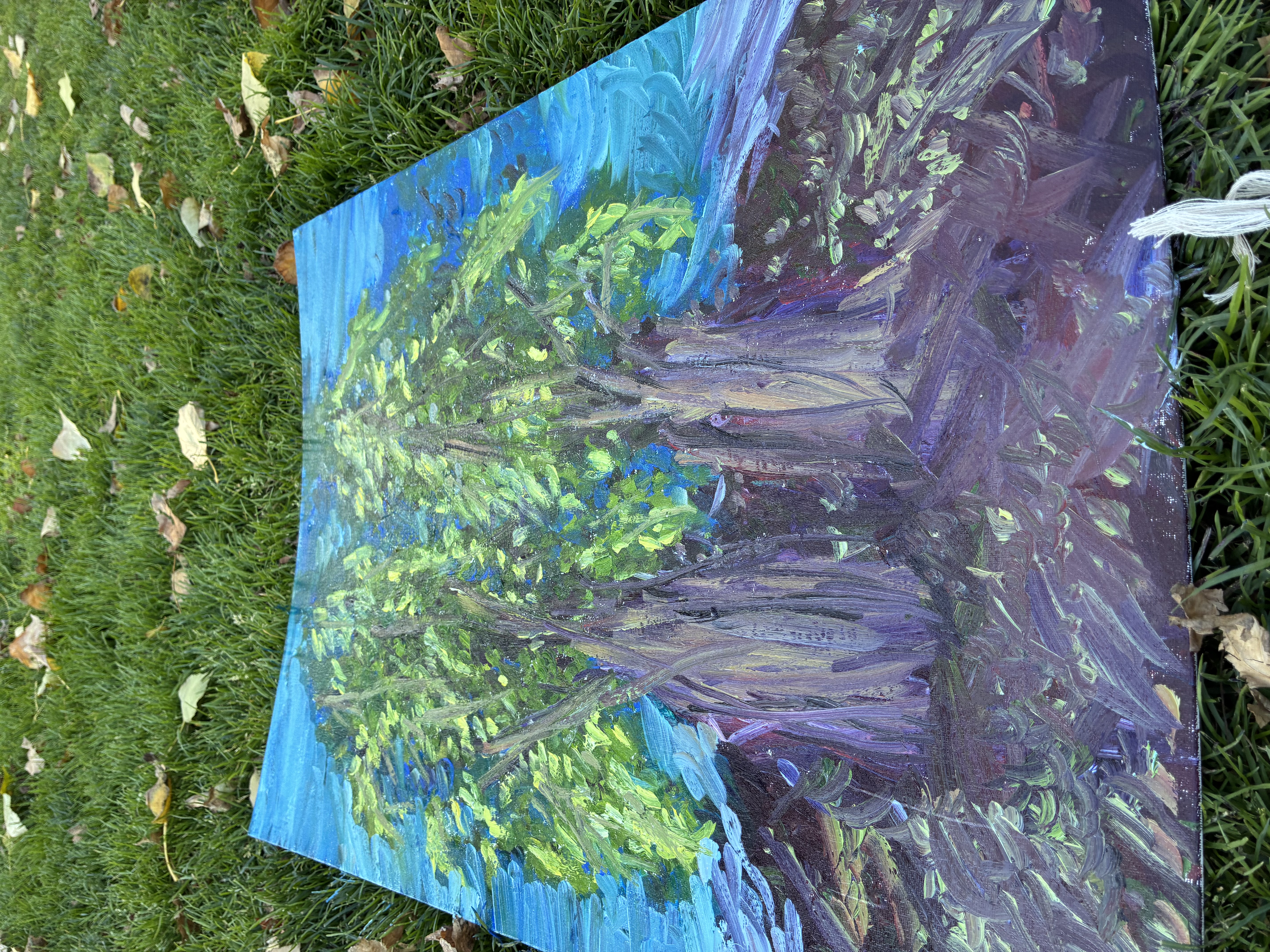 Oil painting of some trees