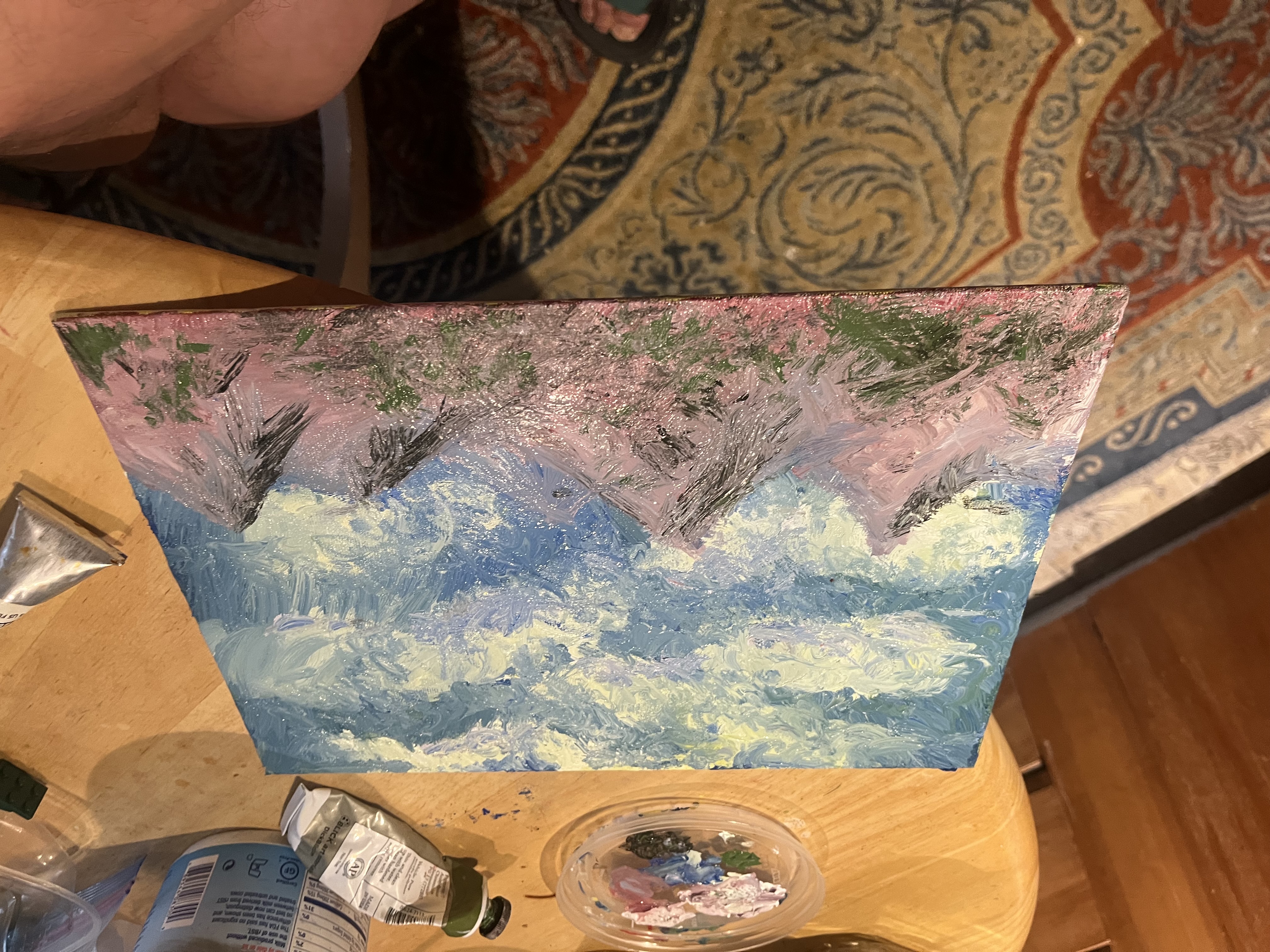 Oil painting of some mountains
