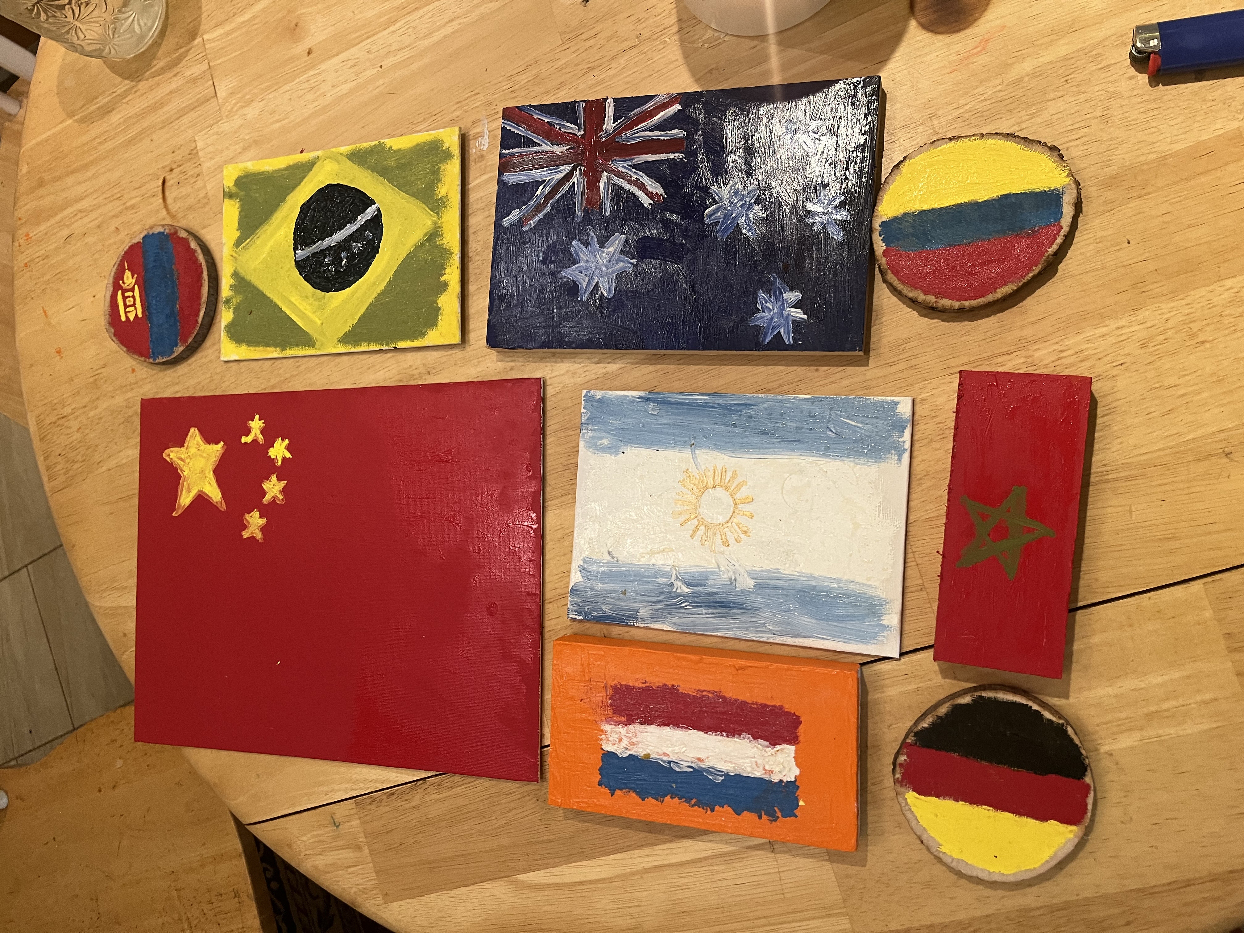 Some painted flags